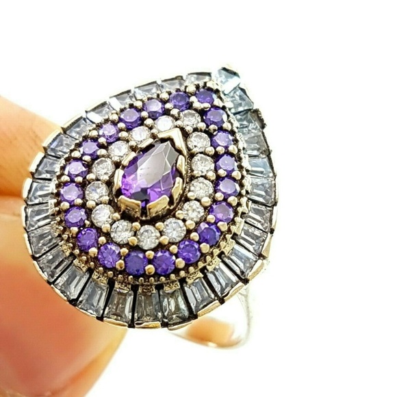 Turkish Amethyst .925 Sterling Silver Ring SZ 8.5 Jewelry - Turkish Amethyst .925 Sterling Silver Ring SZ 8.5